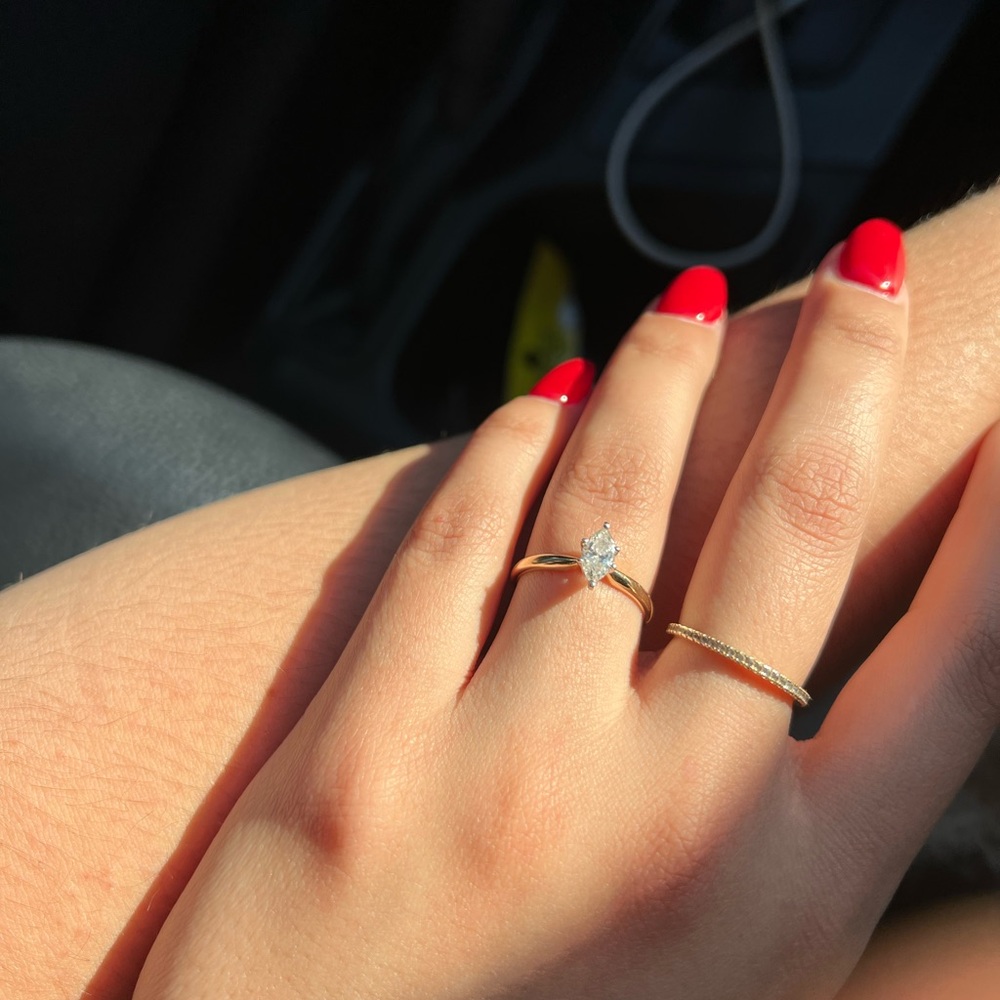 Zales 14k Gold Ring with 1 Carat Marquise Cut